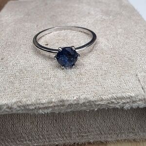 Elegant Blue Stone Silver Ring (023)